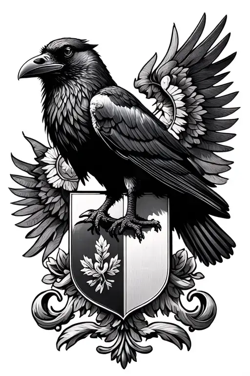 Russian Coat Of Arms Behind It A Raven On It
