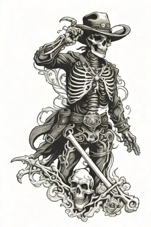 Skeleton Cowboy And Cross