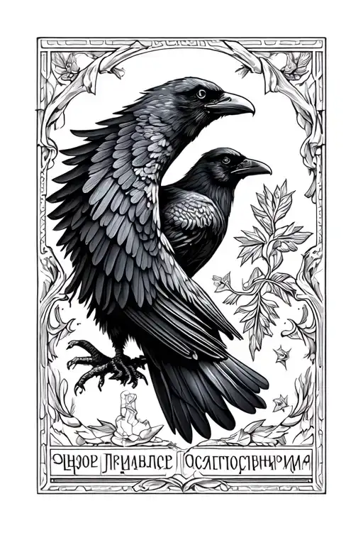 Russian Coat Of Arms Behind It Is A Raven That His Wings