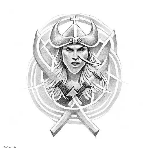 Viking Witch With A Christian Cross