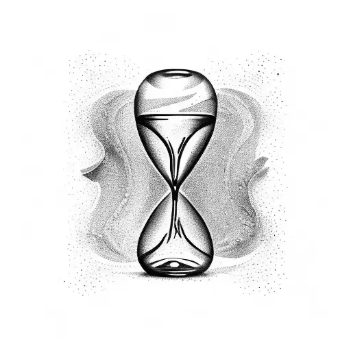 A Detailed Hourglass With Valeria Written In Grains Of Sand