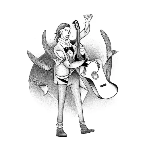 Magician Casting Spells With A Guitar