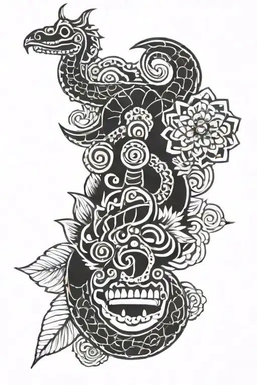 Aztec Serpent Head Flowers
