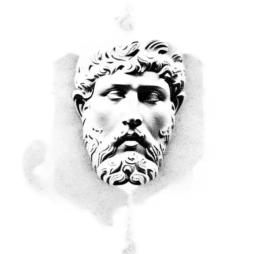 Roman Statue Of A Bearded Man