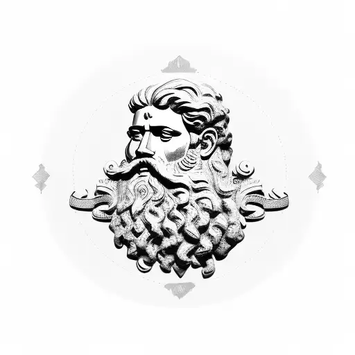 Roman Statue Of A Bearded Man