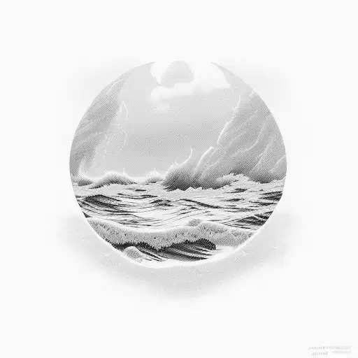 View Of Ocean From Beach During Nor'easter