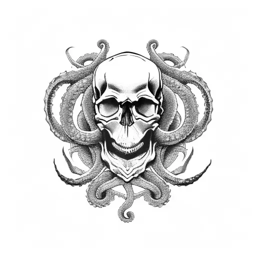 Skull With Kraken