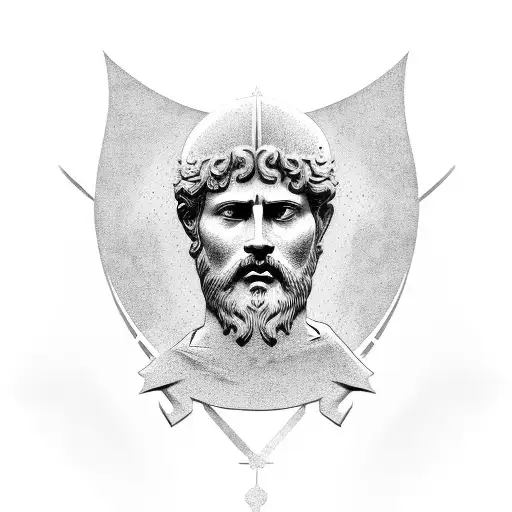 Statue Of A Stoic Bearded Roman