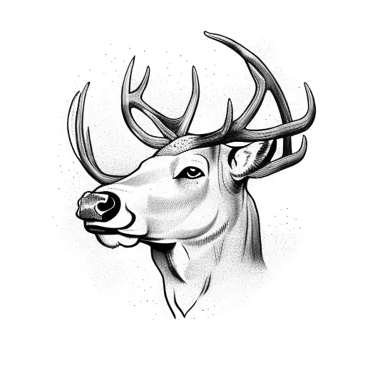 A Bull With Deer Horns