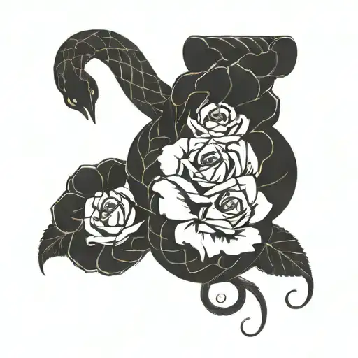 Snake And Roses