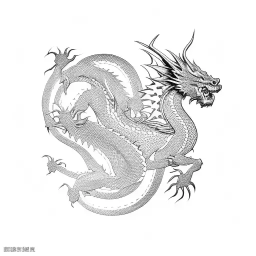 Japan Girl With A Red Dragon