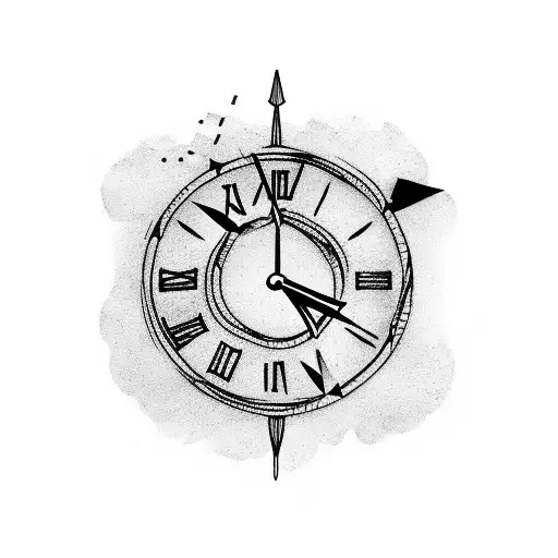 Arrow With Clock And Comma