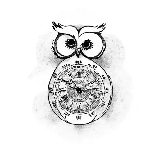 Pocket Watch With Owl