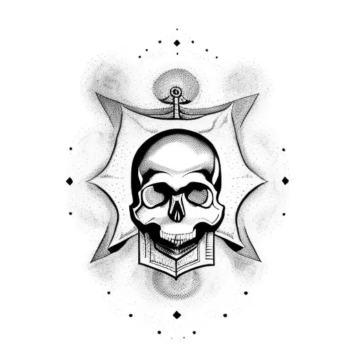 Skull With Text Above That Says Omnia Finem Silentio And Text Below That Says Homo Esurio