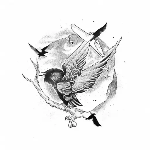 A Majestic Bird Perched On A Chainsaw