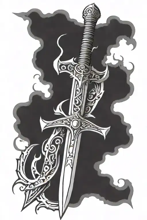 A Sword With The Blade Having The Word Halo In The Middle