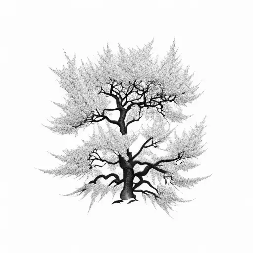 Mystical Azores Island Landscape With A Flowering Pear Tree