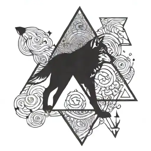 Wolf In A Triangle Shape