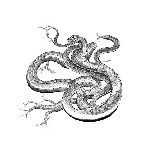 Snake Long With Green Details Evil Thin