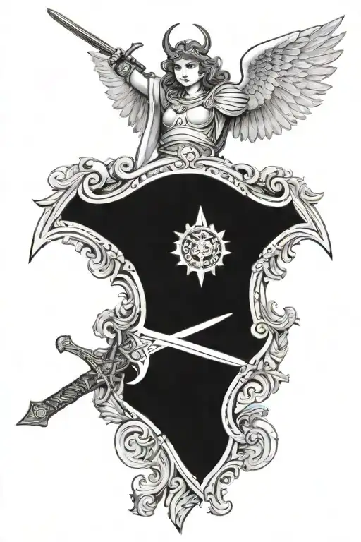 Angel And Sword And Shield