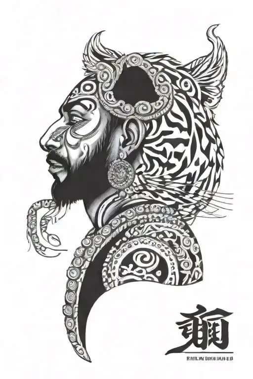 Tamil Man With Tiger Headwear