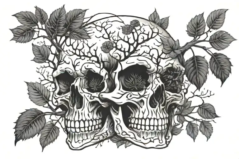 Skull With Trees That Form A