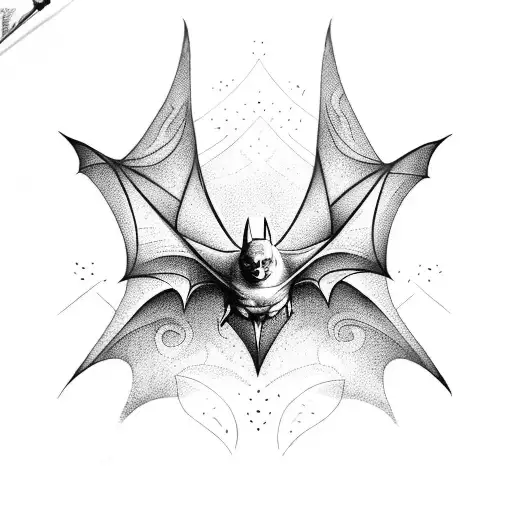 A Bat With Intricate Patterns And Details