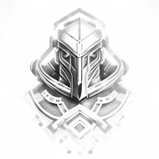 Bionical Cyber Knight In The Black Hood