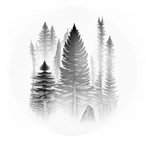Forest Landscape With A Hidden Medical Symbol