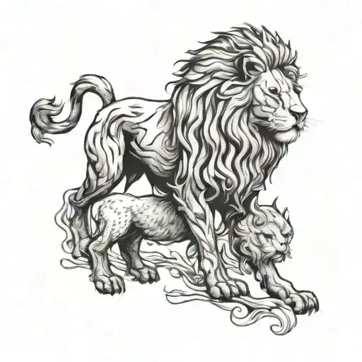 Fierce Lion And Lamb As One
