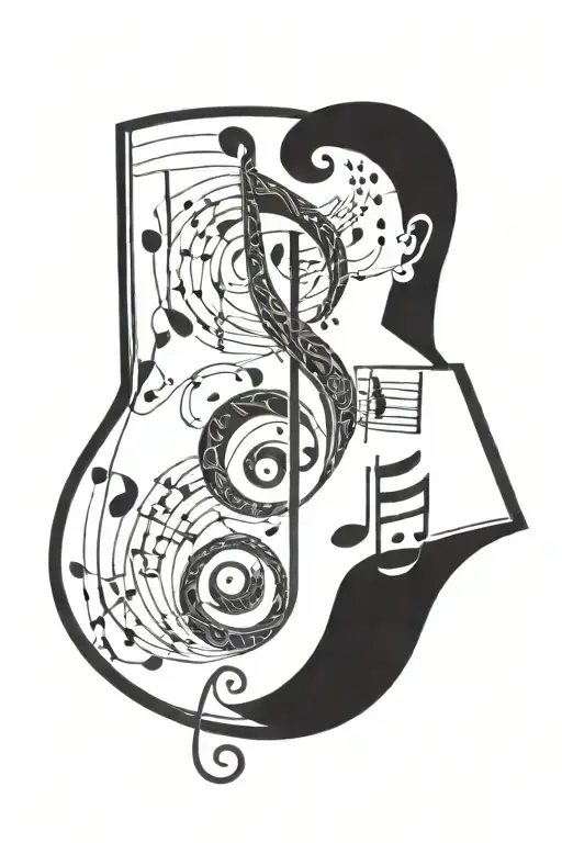 Flowing Spiral With Music Notes