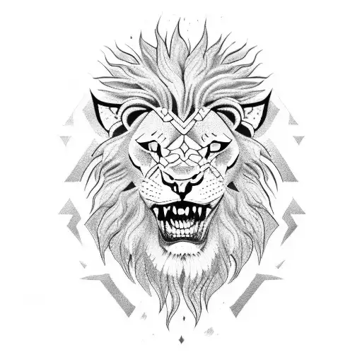 A Fierce Lion Head In A Boxing Stance