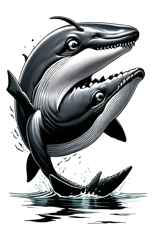 Blacked Out Soerm Whale With 4 Eyes And Sharp Terth