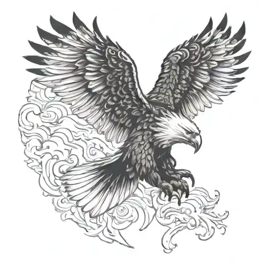 Combine Elements Of An Eagle And Bear To Create A Unique Mythical Creature Tattoo Design