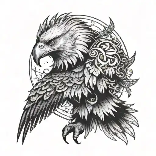 Combine Elements Of An Eagle And Bear To Create A Unique Mythical Creature Tattoo Design