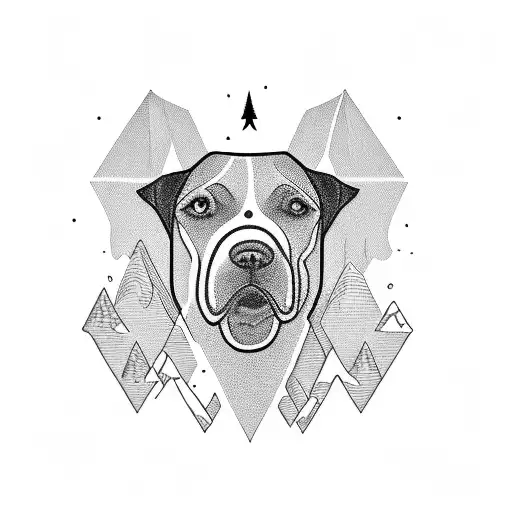 Mountain With A Black English Lab