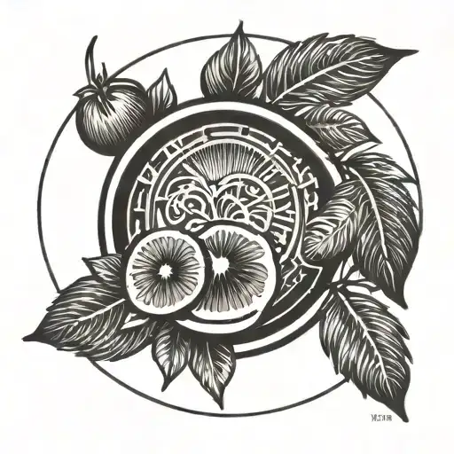 Kiwi Tiki In A Circle Surrounding With No Flowers