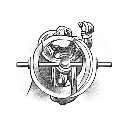 A Muscular Greek God Holding A Barbell With The Olympic Rings In The Background