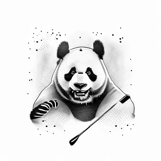 Panda With Golf Club