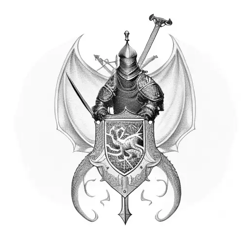 Polish Knight Riding A Sword-wielding Dragon