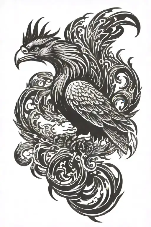 Phoenix In Fire Surrounded