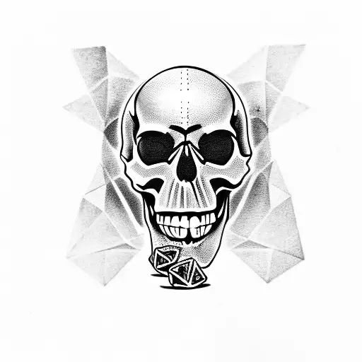 Skull With Dice