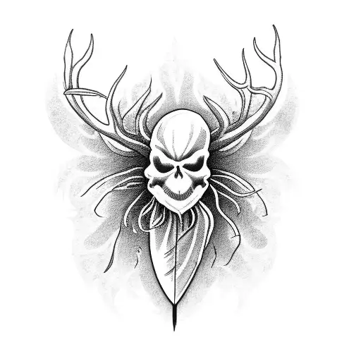 Ghostface In A Buck Hunting Knife Surrounded By Red Spider Lilies