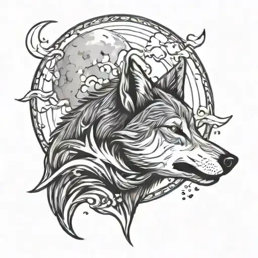 Wolf Howling To The Moon