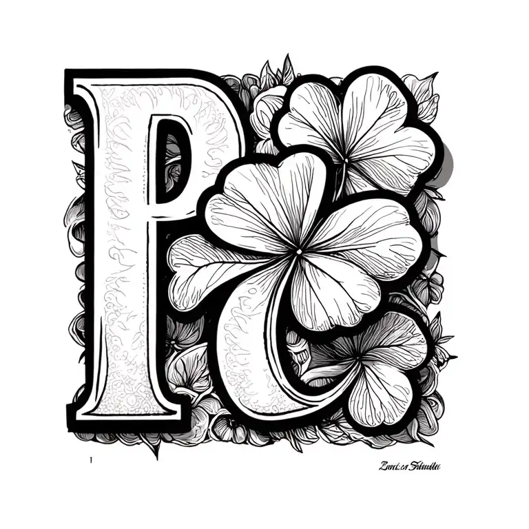 Letters P A 4 Times Made Into A 4 Leaf Clover