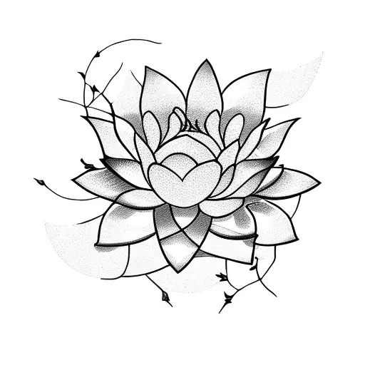 Lotus Flower Surrounded By Vines
