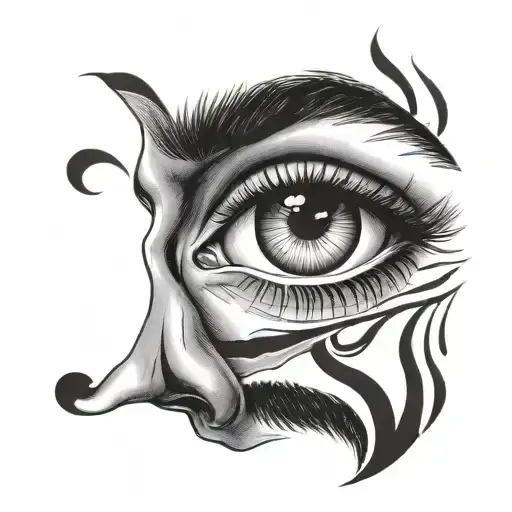 Two Closed Male Eyes