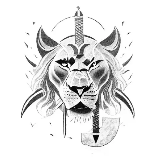 A Fierce Spartan Warrior Battling A Lion In A Greek Mythological Setting