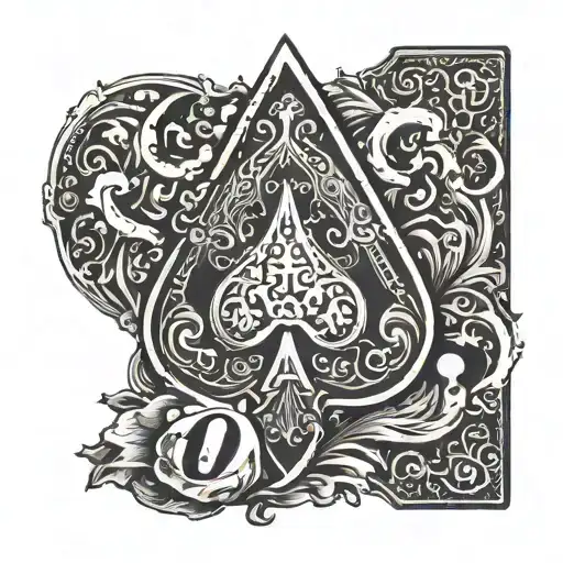 Ace Of Spades Card With Question Mark Inside Representing