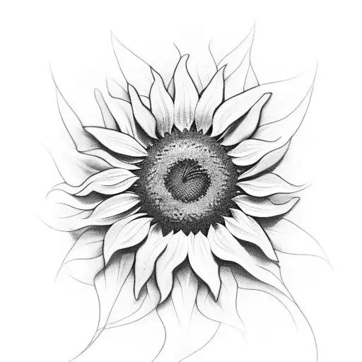 A Sunflower With The Word 'Abide' Incorporated Into The Petals